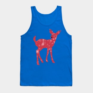 Deer with red christmas pattern Tank Top